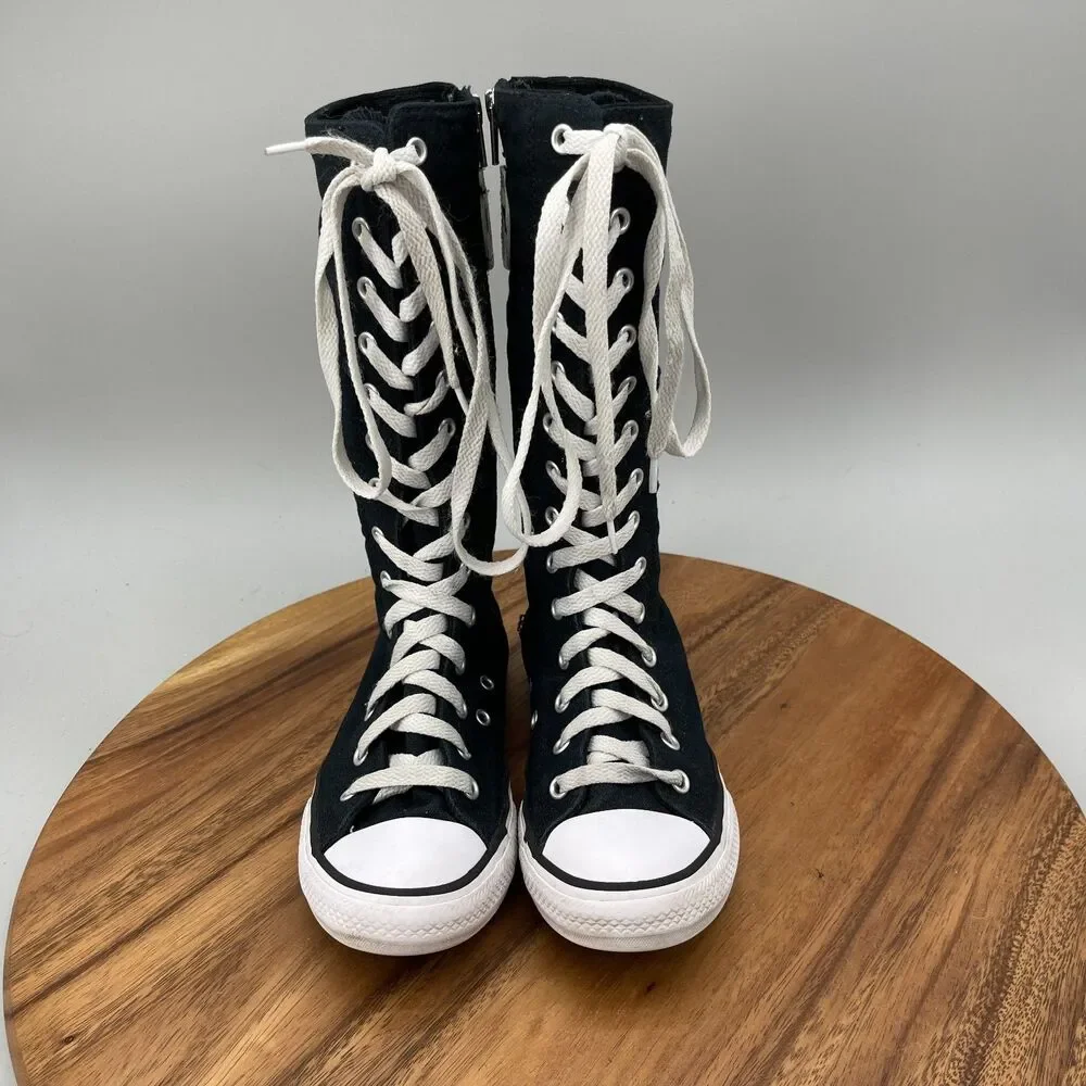 Converse Chuck Taylor All Star XXHi Shoes Youth Size 2 Black Knee High Sneakers